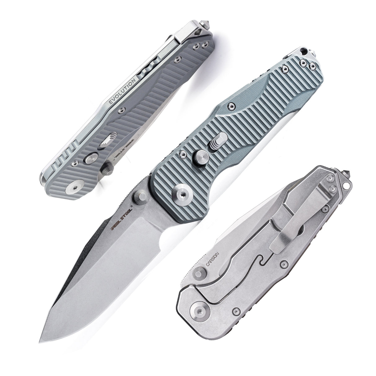 Evolution Ironclad | D2| Steel Frame & G10 | Stonewashed
