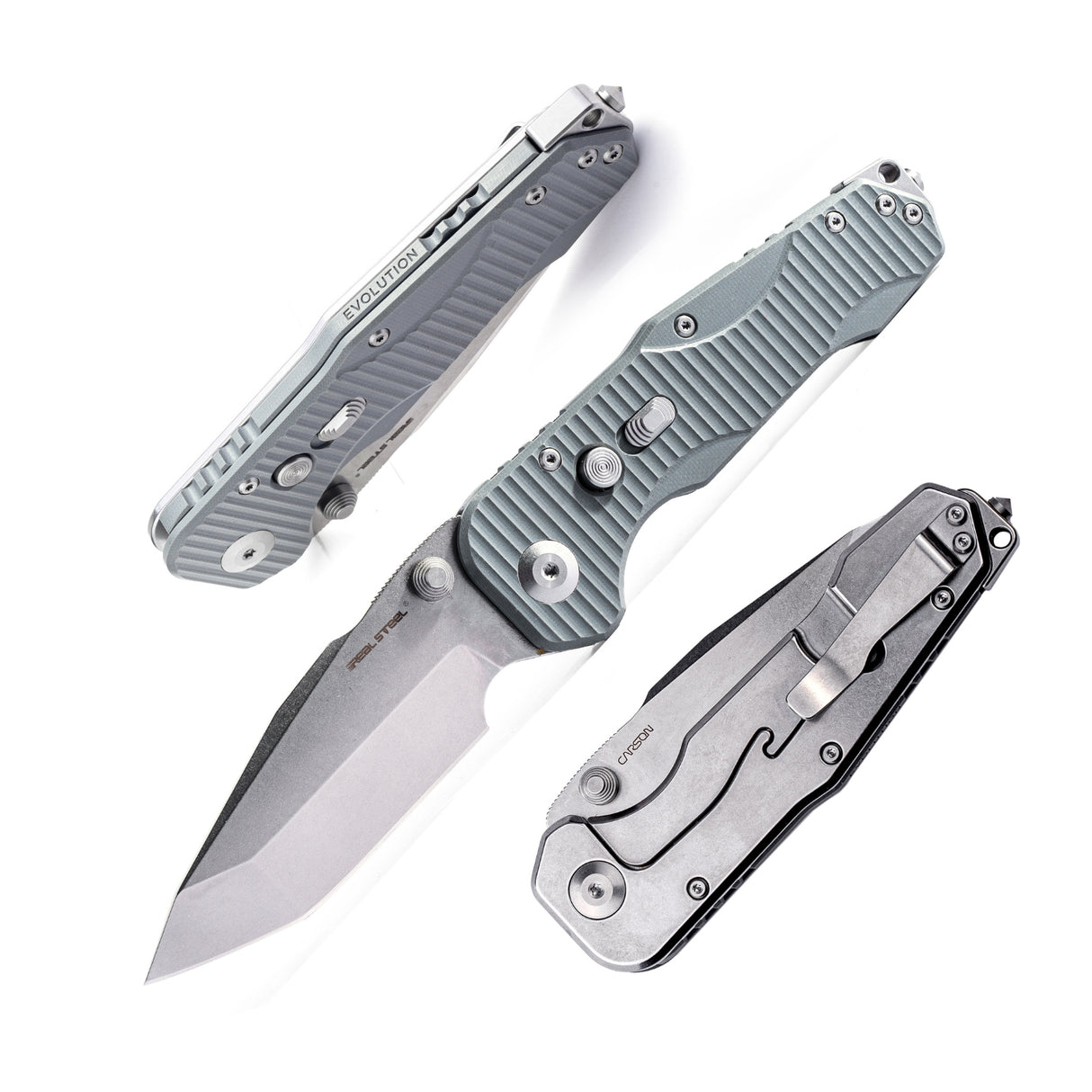 Evolution Ironclad | D2| Steel Frame & G10 | Stonewashed