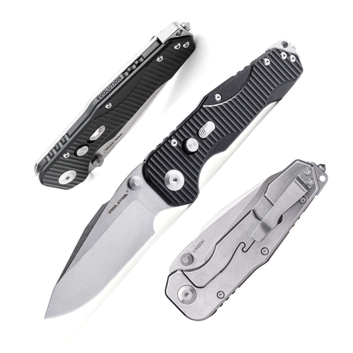 Evolution Ironclad | D2| Steel Frame & G10 | Stonewashed