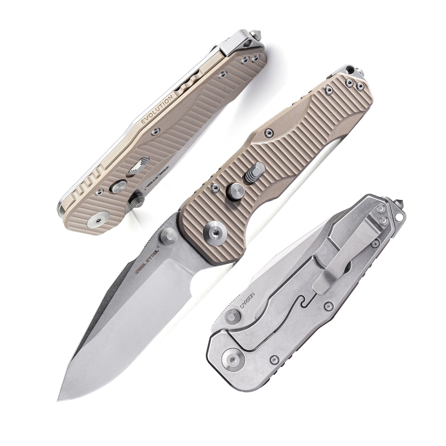 Evolution Ironclad | D2| Steel Frame & G10 | Stonewashed
