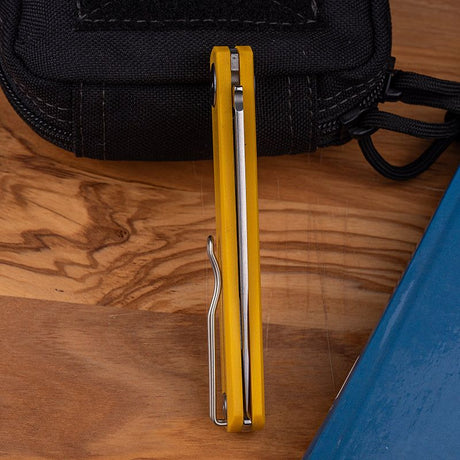 Real Steel Gslip Slipjoint Folding Knife -3.46" VG-10 Blade, Yellow G10 Handle 7843S 52.00 Real Steel Knives www.realsteelknives.com