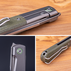 Real Barlow RB-7 | Satin | Titanium & Green Micarta