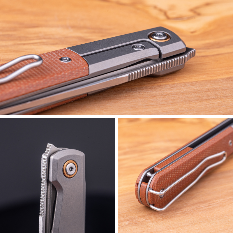 Real Barlow RB-7 | Satin | Titanium & Brown Micarta