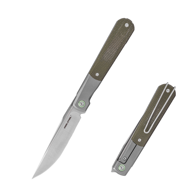 Real Barlow RB-7 | Satin | Titanium & Green Micarta