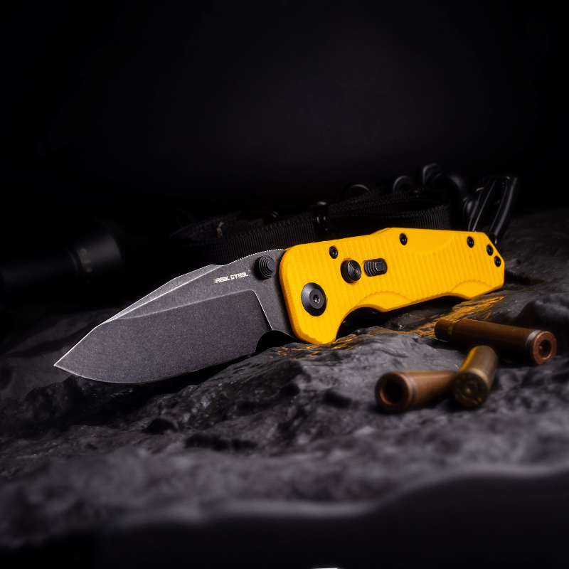 Evolution Ironclad |3.8"D2 Blade| Steel Frame & G10 | Blackwashed
