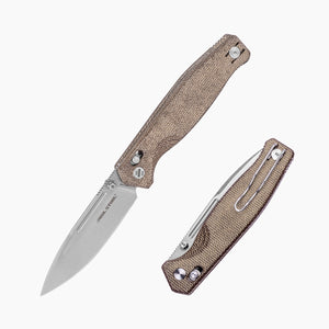 Huginn Compact | Stonewash | Brown Micarta