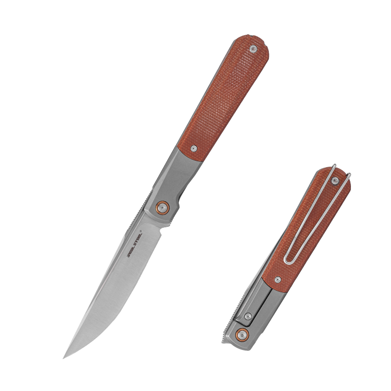 Real Barlow RB-7 | Satin | Titanium & Brown Micarta