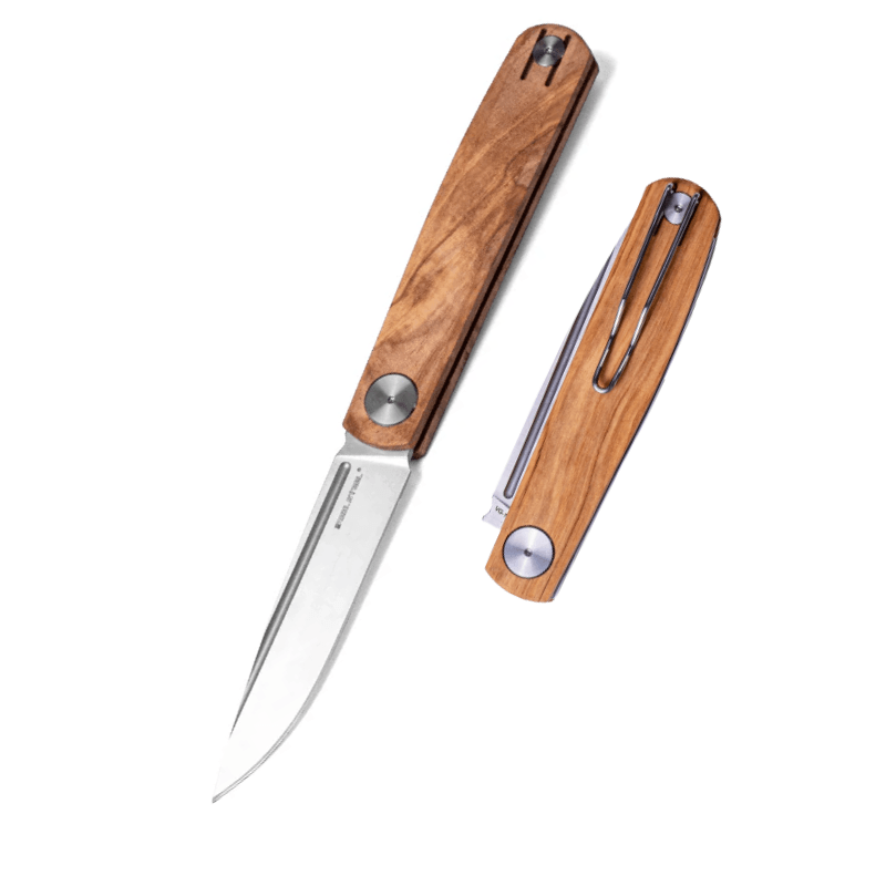 Real Steel Gslip Slip Joint Folding Knife-3.46" VG10 Satin Blade,Olive Wood Handle 7841W 59.00 Real Steel Knives www.realsteelknives.com