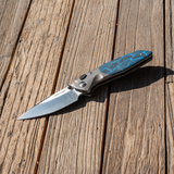 Hoeft | S35VN | Titanium & Blue Damascus G10