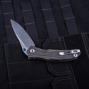 Real Steel E802 Horus Liner Lock Pocket Folding Knife -3.70" Alleima 14C28N Blade, Micarta Handle