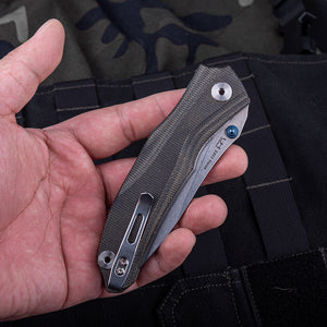 Real Steel E802 Horus Liner Lock Pocket Folding Knife -3.70" Alleima 14C28N Blade, Micarta Handle