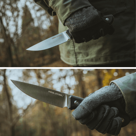 Real Steel Arbiter Bushcraft Hunting Fixed Knife- 5.24"9Cr18Mov Stonewashed Drop Point Blade, Black G10 Handle, Black Kydex Sheath 3811 69.00 Real Steel Knives www.realsteelknives.com