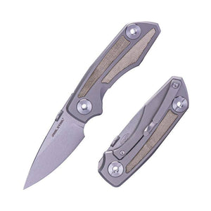 Real Steel Delta 2600 Frame Lock Folding Knife - 2.90" S35VN Blade, Titanium Handles with Green Canvas Micarta Inlays 7101G 136.50 Real Steel Knives www.realsteelknives.com