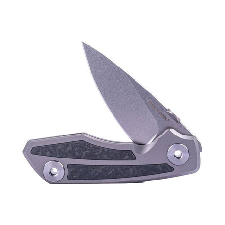 Real Steel Delta 2600 Frame Lock Folding Knife - 2.90" S35VN Stonewashed Drop Point Blade, Titanium Handles with Shredded Carbon Fiber Inlays 7101CF 136.50 Real Steel Knives www.realsteelknives.com