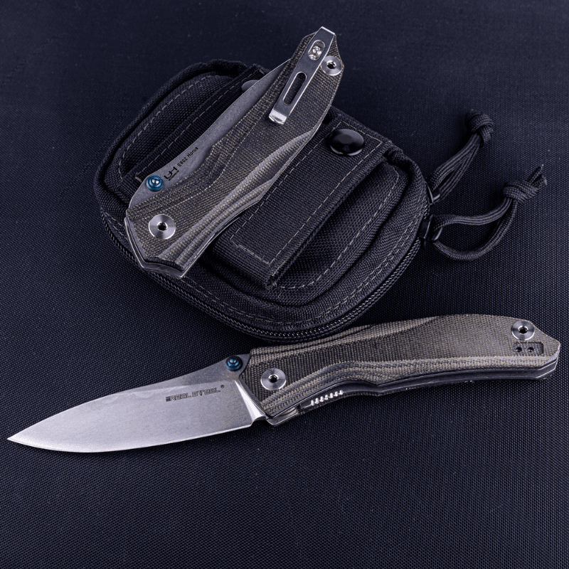 Real Steel E802 Horus Micarta EDC Liner Lock Pocket Folding Knife -3.70" Alleima 14C28N Blade and Micarta Handle 7435 49.00 Real Steel Knives www.realsteelknives.com