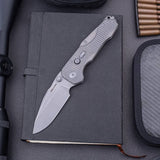 Real Steel Evolution Frame Lock & Button Unlocking Heavy Duty Tactical Knife, 3.78" S35VN Drop Point Blade, Titanium Handle 9911 255.00 Real Steel Knives www.realsteelknives.com