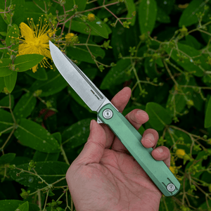 Real Steel G-Frame TS Titan EDC Urban Frame Lock Pocket Knife-3.39" Bohler N690 Blade And Anodized Titanium Handle 7874TS02 99.00 Real Steel Knives www.realsteelknives.com