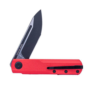 Real Steel G-Tanto EDC Double Detent Ball Lock Folding Knife-2.64" Nitro-V Black Two-Tone Finish Blade, Red G10 7801RB 58.50 Real Steel Knives www.realsteelknives.com