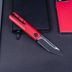 Real Steel G-Tanto EDC Double Detent Ball Lock Folding Knife-2.64" Nitro-V Black Two-Tone Finish Blade, Red G10 7801RB 58.50 Real Steel Knives www.realsteelknives.com