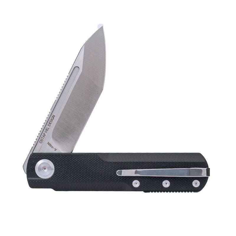 Real Steel G-Tanto EDC Double Detent Ball Lock Folding Knife-2.64" Nitro-V Satin Two-Tone Finish Tanto Blade, Black G10 Handle 7801BS 58.50 Real Steel Knives www.realsteelknives.com