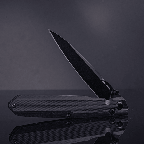 Real Steel G5 Metamorph Button Lock Folding Knife - 3.62" Alleima 14C28N Black Plain Blade, Black G10 Handle 7832B 63.00 Real Steel Knives www.realsteelknives.com