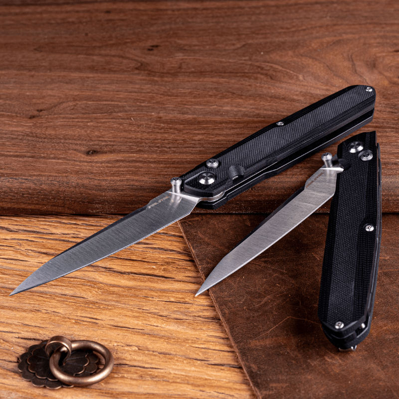 Real Steel G5 Metamorph Button Lock Folding Knife - 3.62" Alleima 14C28N Plain Blade, Black G10 Handle 7831B 63.00 Real Steel Knives www.realsteelknives.com