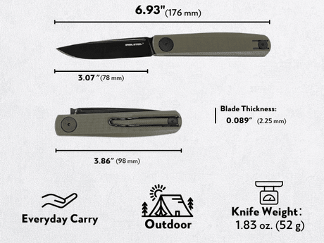 Real Steel Gslip Compact EDC Slip Joint Folding Knife-3.07" VG-10 Blade,G10 Handle 7869 49.00 Real Steel Knives www.realsteelknives.com