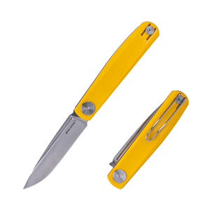 Real Steel Gslip Slipjoint Folding Knife -3.46" VG-10 Blade, Yellow G10 Handle 7843S 52.00 Real Steel Knives www.realsteelknives.com