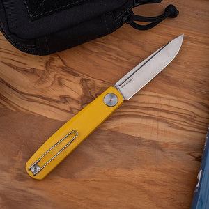 Real Steel Gslip Slipjoint Folding Knife -3.46" VG-10 Blade, Yellow G10 Handle 7843S 52.00 Real Steel Knives www.realsteelknives.com