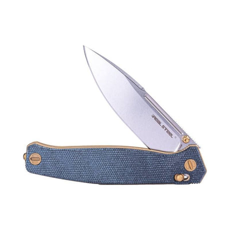 Real Steel Huginn EDC Knife: VG-10 Tactical Folding Blade with Denim Micarta Handle 7651DM 89.00 Real Steel Knives www.realsteelknives.com