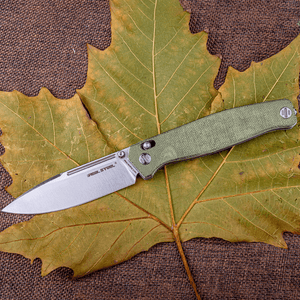 Real Steel Huginn Tactical Crossbar Lock Folding Knife - 3.66" VG-10 Blade with Green Micarta Handle knife Real Steel Knives huginn, spo-default, spo-disabled, spo-notify-me-disabled Real Steel Knives www.realsteelknives.com