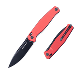 Real Steel Huginn Tactical Crossbar Lock Folding Knife -Black 3.66" VG-10 Blade and Milled Red G10 Handle 7652RB 89.00 Real Steel Knives www.realsteelknives.com