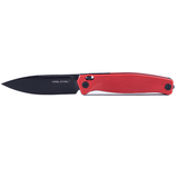 Real Steel Huginn Tactical Crossbar Lock Folding Knife -Black 3.66" VG-10 Blade and Milled Red G10 Handle 7652RB 89.00 Real Steel Knives www.realsteelknives.com