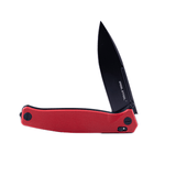 Real Steel Huginn Tactical Crossbar Lock Folding Knife -Black 3.66" VG-10 Blade and Milled Red G10 Handle 7652RB 89.00 Real Steel Knives www.realsteelknives.com