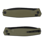 Real Steel Huginn Tactical Crossbar Lock Folding Knife -Black 3.66" VG-10 Blade and OD Green G10 Handle 7652GB 89.00 Real Steel Knives www.realsteelknives.com