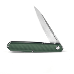 Real Steel Knives G5 Metamorph Mk II Front Flipper Knife 3.54" Alleima 14C28N Plain Blade, Racing Green Aluminum Handle 7839 55.00 Real Steel Knives www.realsteelknives.com