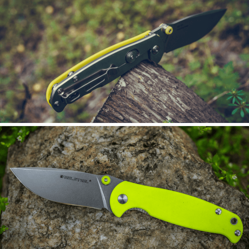 Real Steel Knives H6-S1 Frame Lock Folding Knife 3.39" Sandvik 14C28N Stonewashed Plain Blade, Fruit Green G10 and Stainless Steel Handle 7775 55.50 Real Steel Knives www.realsteelknives.com