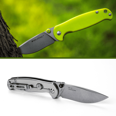 Real Steel Knives H6-S1 Frame Lock Folding Knife 3.39" Sandvik 14C28N Stonewashed Plain Blade, Fruit Green G10 and Stainless Steel Handle 7775 55.50 Real Steel Knives www.realsteelknives.com