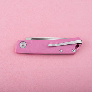 Real Steel Knives Luna Lite Slipjoint Folding Knife 2.76" Satin D2 Drop Point Blade, Pink G10 Handle 7040 39.00 Real Steel Knives www.realsteelknives.com