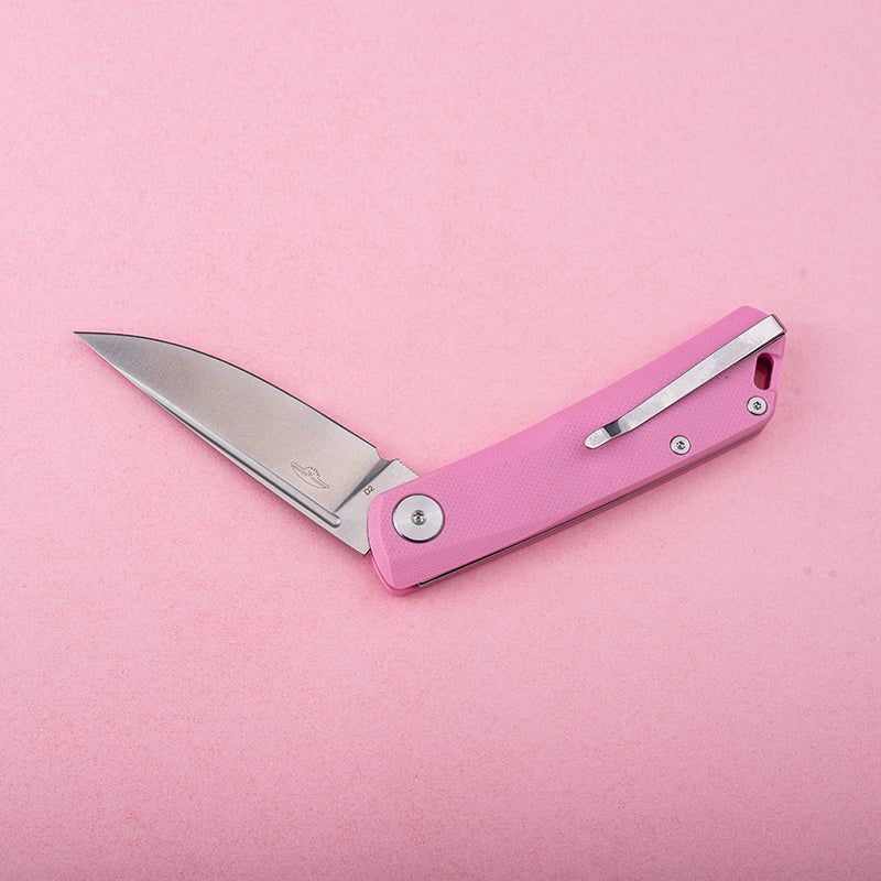 Real Steel Knives Luna Lite Slipjoint Folding Knife 2.76" Satin D2 Drop Point Blade, Pink G10 Handle 7040 39.00 Real Steel Knives www.realsteelknives.com