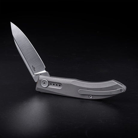 Real Steel Knives Stella Premium Slipjoint Folding Knife 2.95" CPM-S35VN Satin Spear Point, Dark Gray Stonewashed Titanium Handle 9052 139.00 Real Steel Knives www.realsteelknives.com