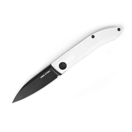 Real Steel Knives Stella Slipjoint Folding Knife 2.95" VG10 Black Spear Point, White G10 Handle 7051BW 69.00 Real Steel Knives www.realsteelknives.com