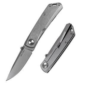 Real Steel Luna Eco Frame Lock Folding Knife-2.76" Bohler K110 Stonewashed Drop Point Blade, Stainless Steel Handle 7082 33.00 Real Steel Knives www.realsteelknives.com