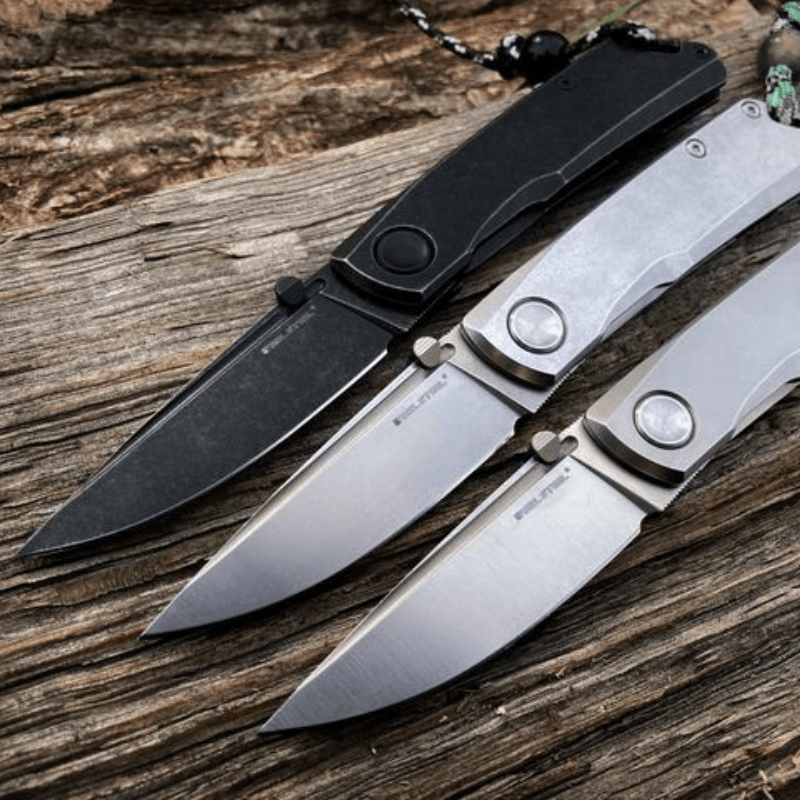 Real Steel Luna Eco Frame Lock Folding Knife-2.76" Bohler K110 Stonewashed Drop Point Blade, Stainless Steel Handle 7082 33.00 Real Steel Knives www.realsteelknives.com