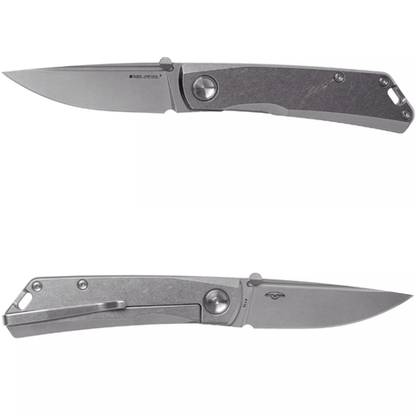 Real Steel Luna Eco Frame Lock Folding Knife-2.76" Bohler K110 Stonewashed Drop Point Blade, Stainless Steel Handle 7082 33.00 Real Steel Knives www.realsteelknives.com