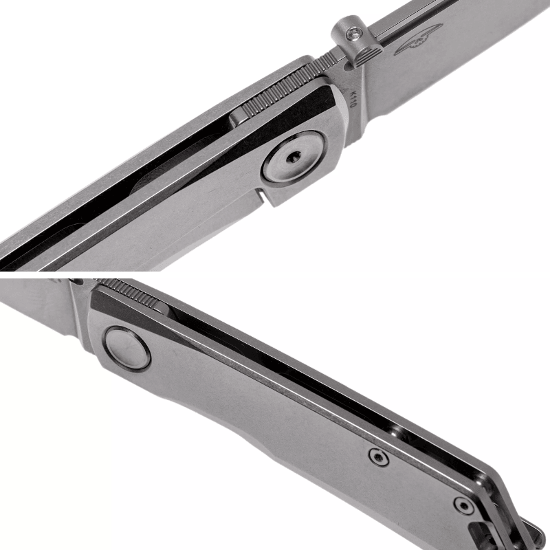 Real Steel Luna Eco Frame Lock Folding Knife-2.76" Bohler K110 Stonewashed Drop Point Blade, Stainless Steel Handle 7082 33.00 Real Steel Knives www.realsteelknives.com