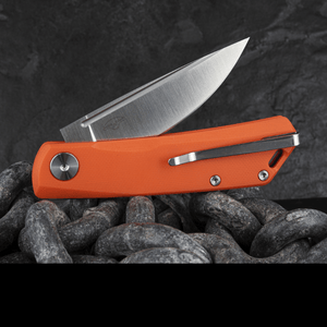 Real Steel Luna Lite EDC Urban Silp Joint Folding Knife-2.76" D2 Blade and Orange G10 Handle 7036 34.00 Real Steel Knives www.realsteelknives.com