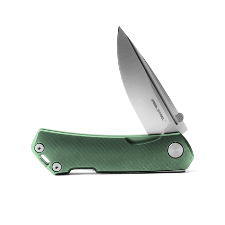 Real Steel LUNA Maius Backlock Folding Knife -3.03" Satin Bohler N690 Blade, Titanium Handle 7091 119.00 Real Steel Knives www.realsteelknives.com