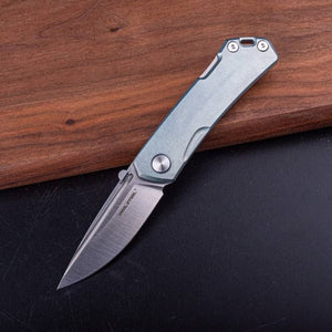 Real Steel LUNA Maius Backlock Folding Knife -3.03" Satin Bohler N690 Blade, Titanium Handle 7098 99.00 Real Steel Knives www.realsteelknives.com