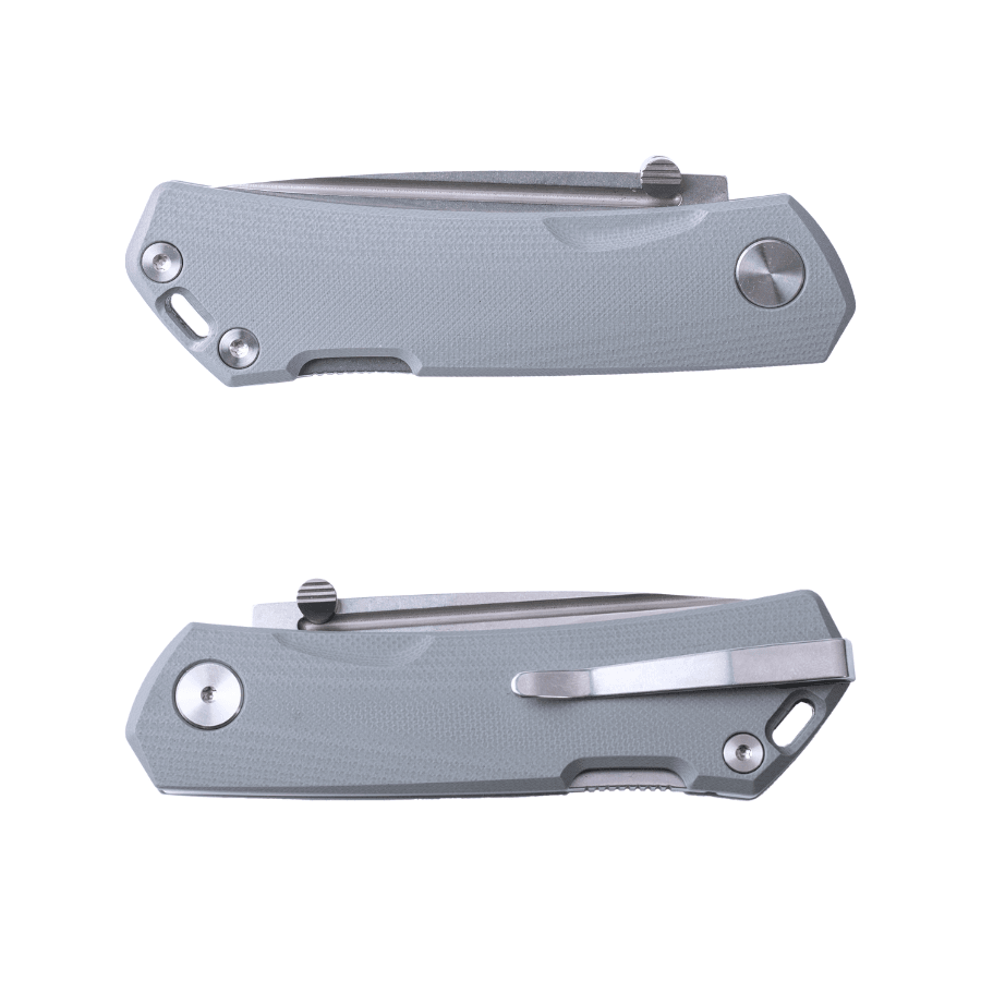 Real Steel LUNA Maius ECO EDC Backlock Folding Knife -3.03" Satin 10Cr15CoMov Blade, Gray G10 Handle 7091EG 52.50 Real Steel Knives www.realsteelknives.com